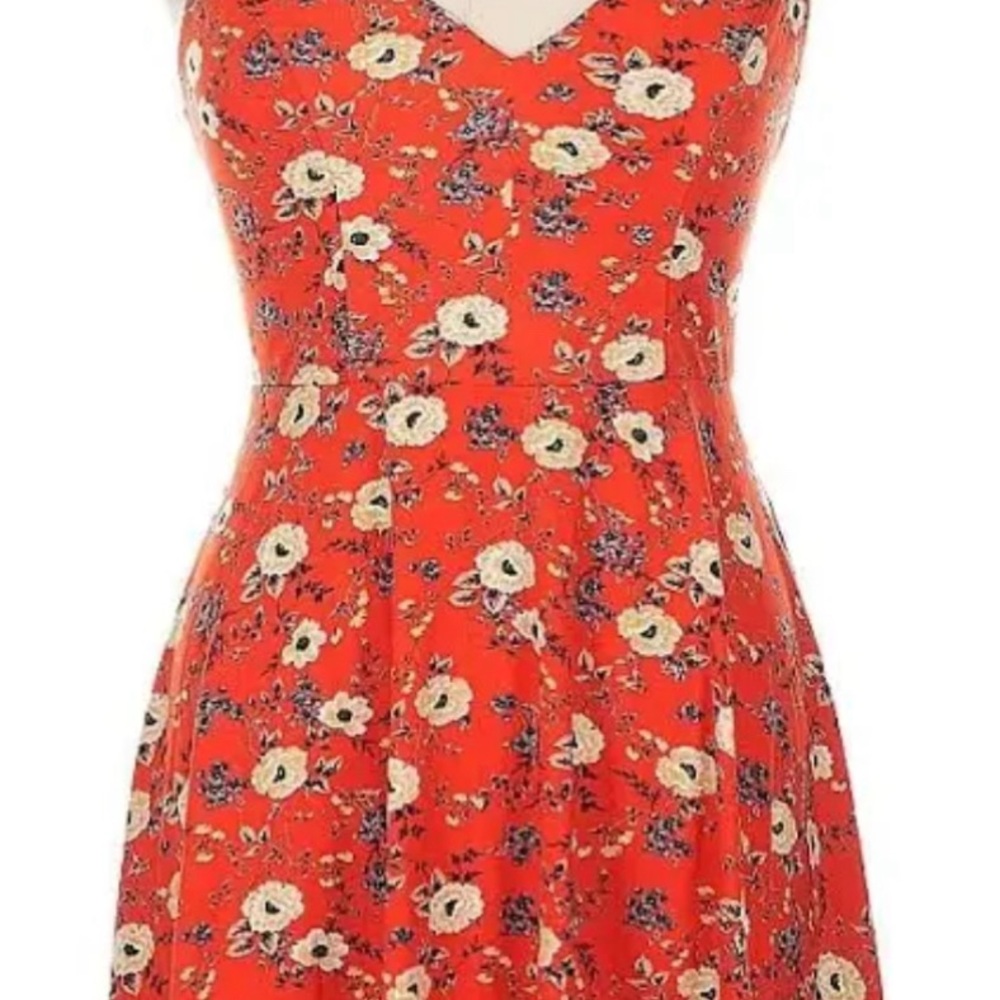 Floral Red Dress
